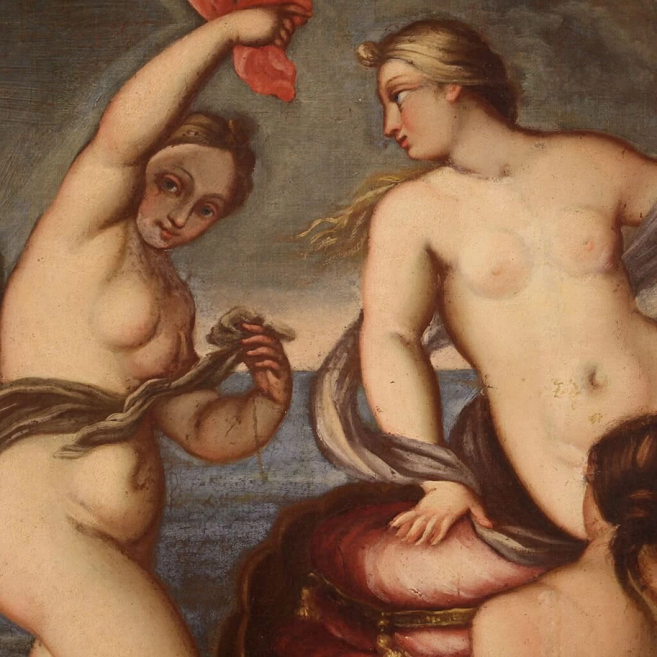 Italian painting of the Triumph of Galatea, oil on canvas, 18th century 7