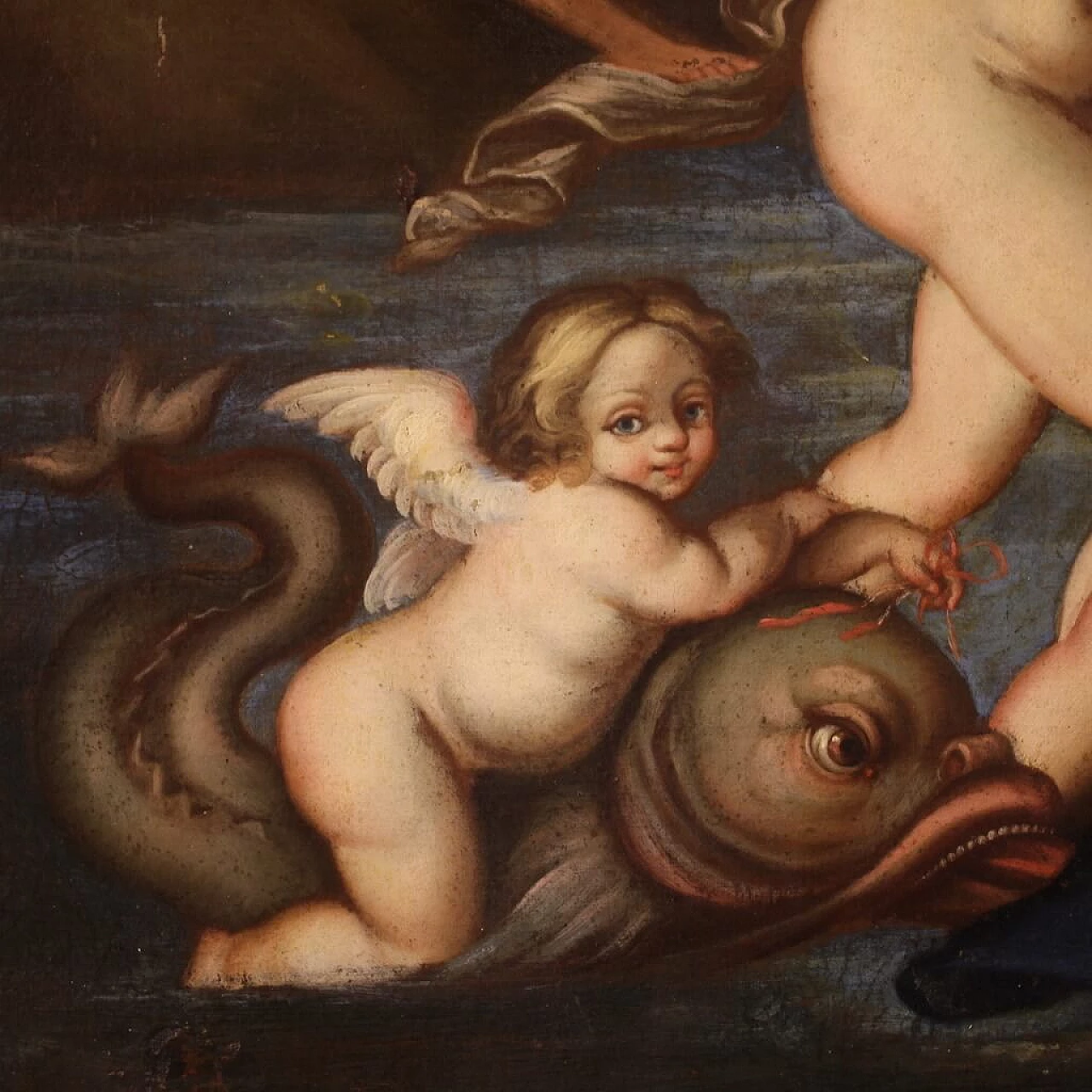 Italian painting of the Triumph of Galatea, oil on canvas, 18th century 9