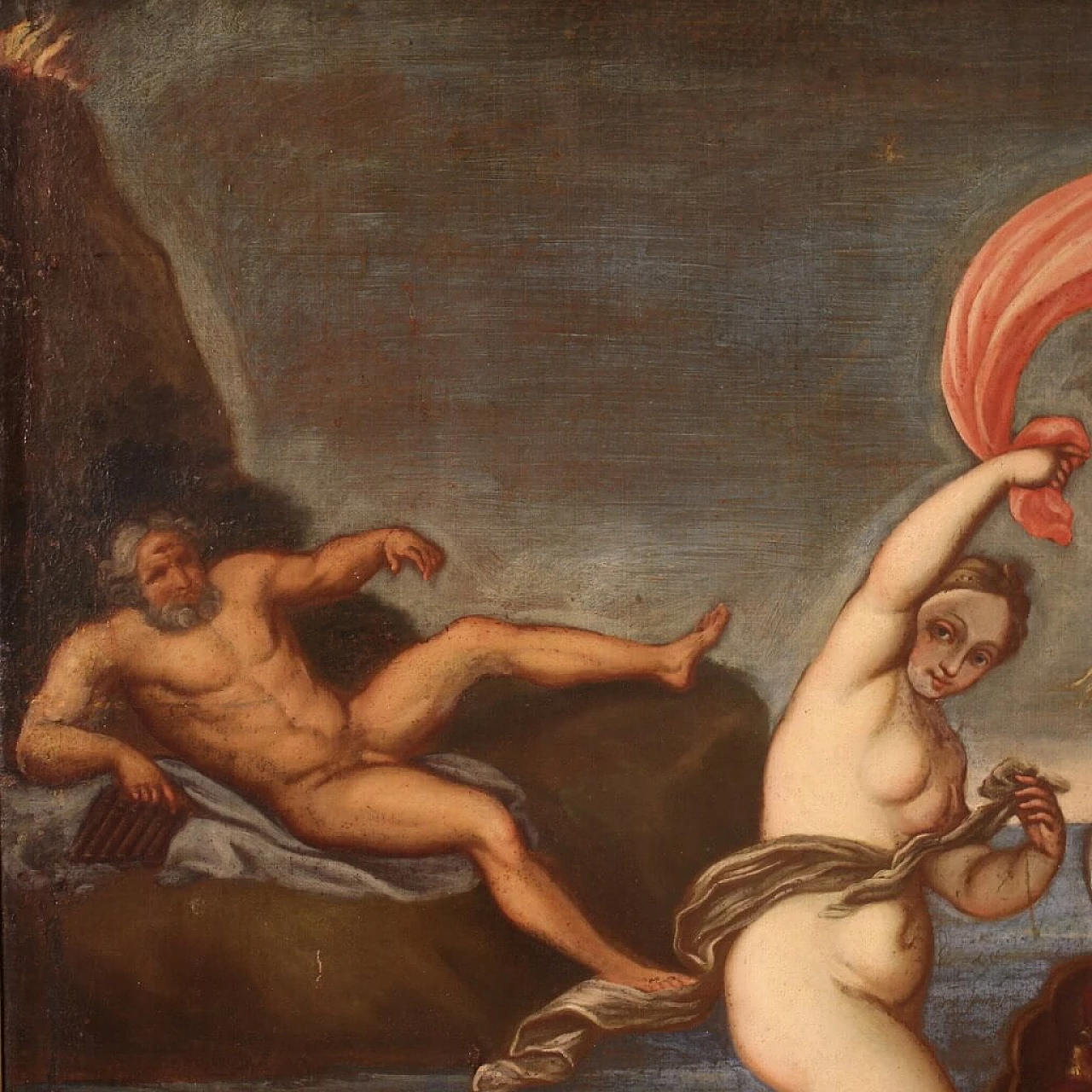 Italian painting of the Triumph of Galatea, oil on canvas, 18th century 11