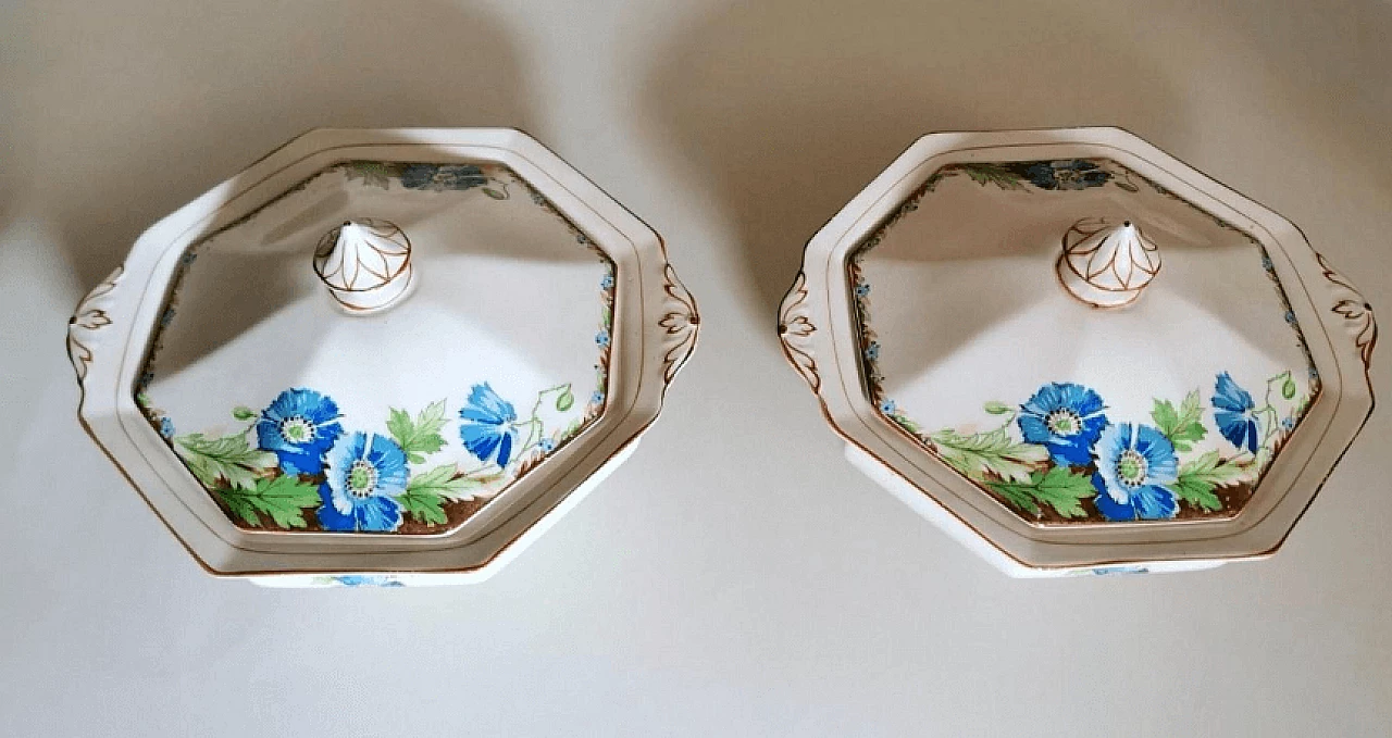Pair of painted ceramic tureens by Arthur J. Wilkinson, 1940s 2