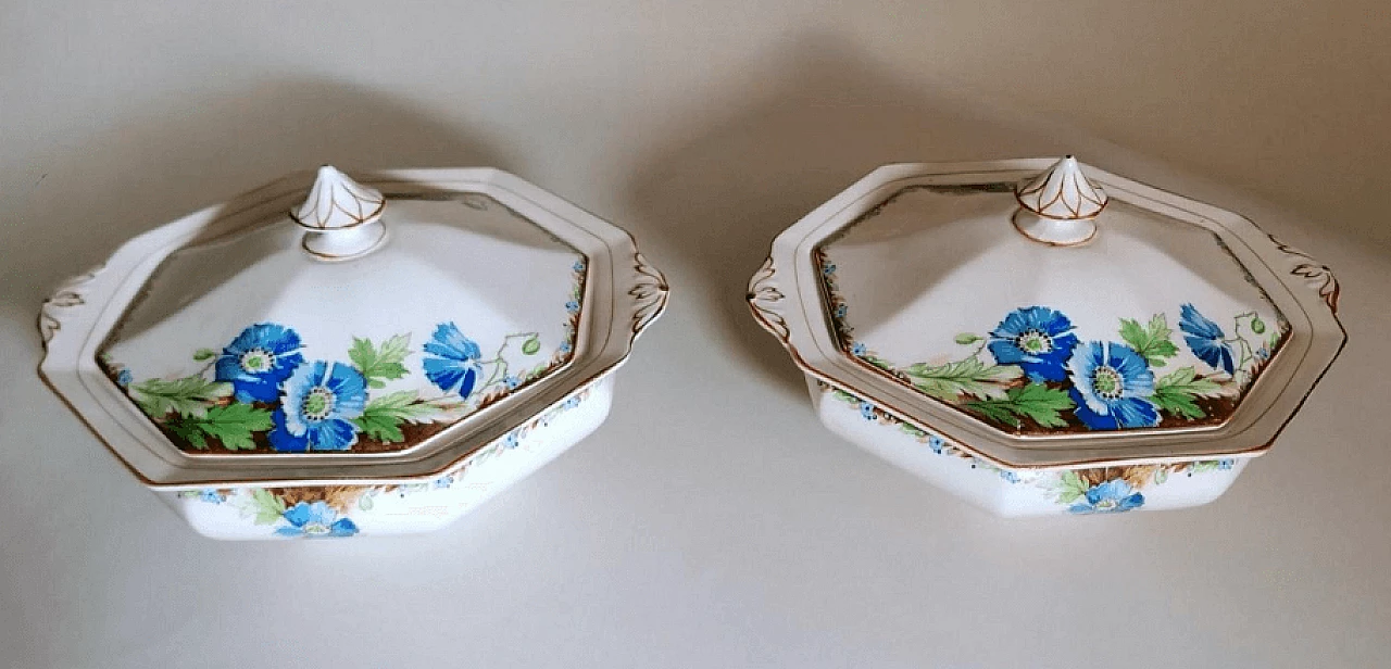 Pair of painted ceramic tureens by Arthur J. Wilkinson, 1940s 3