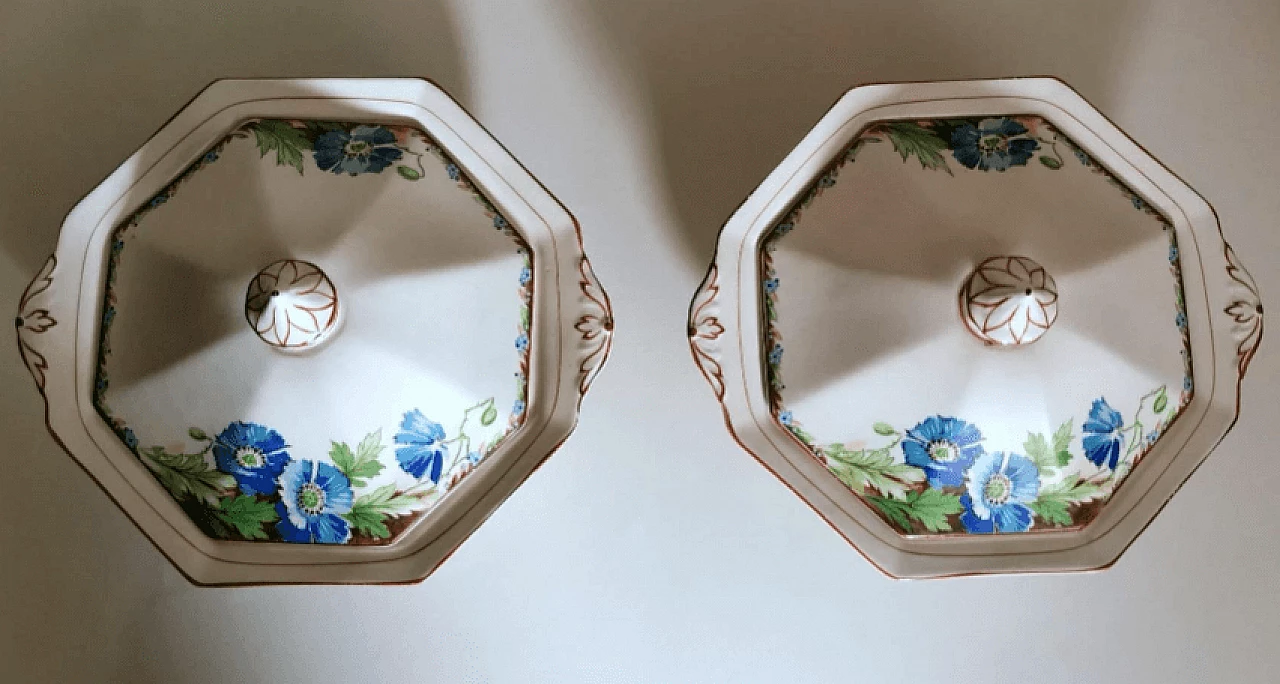 Pair of painted ceramic tureens by Arthur J. Wilkinson, 1940s 4