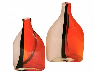 Coppia di vasi in vetro di Murano nello stile di Gino Cenedese, anni '60