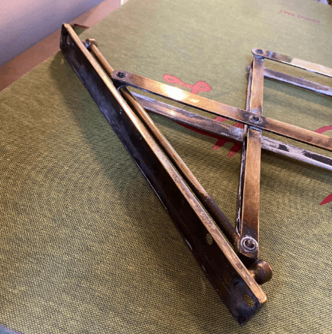 Lampada a forbice in ottone e alluminio nello stile di Stilnovo, anni '60 9