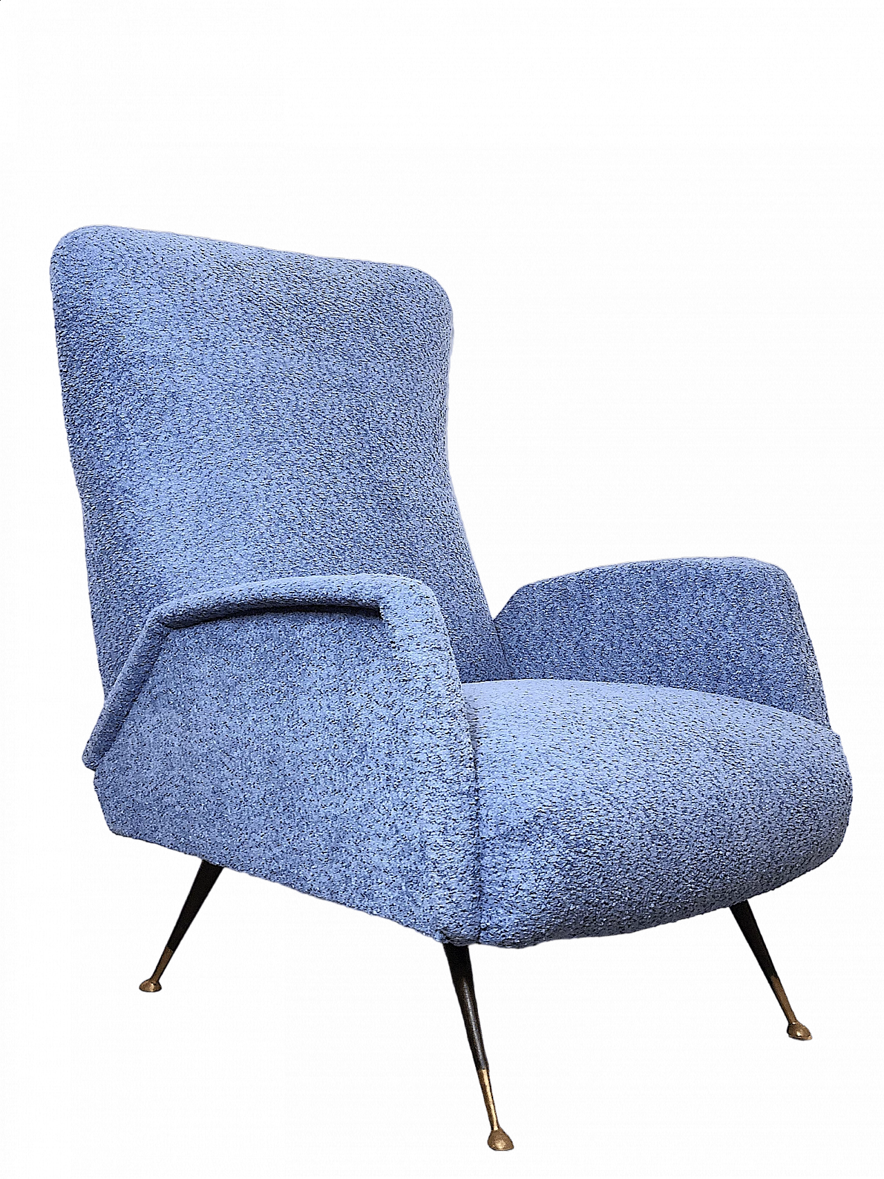 Armchair upholstered in lavender curly fabric, 1960s 14