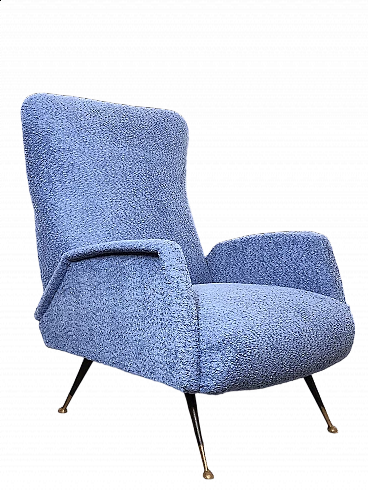 Armchair upholstered in lavender curly fabric, 1960s