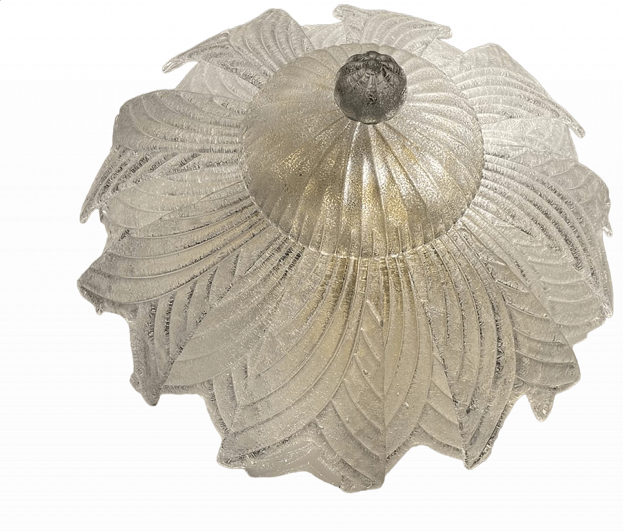 Plafoniera in vetro soffiato di Murano a 16 foglie, anni '60 11