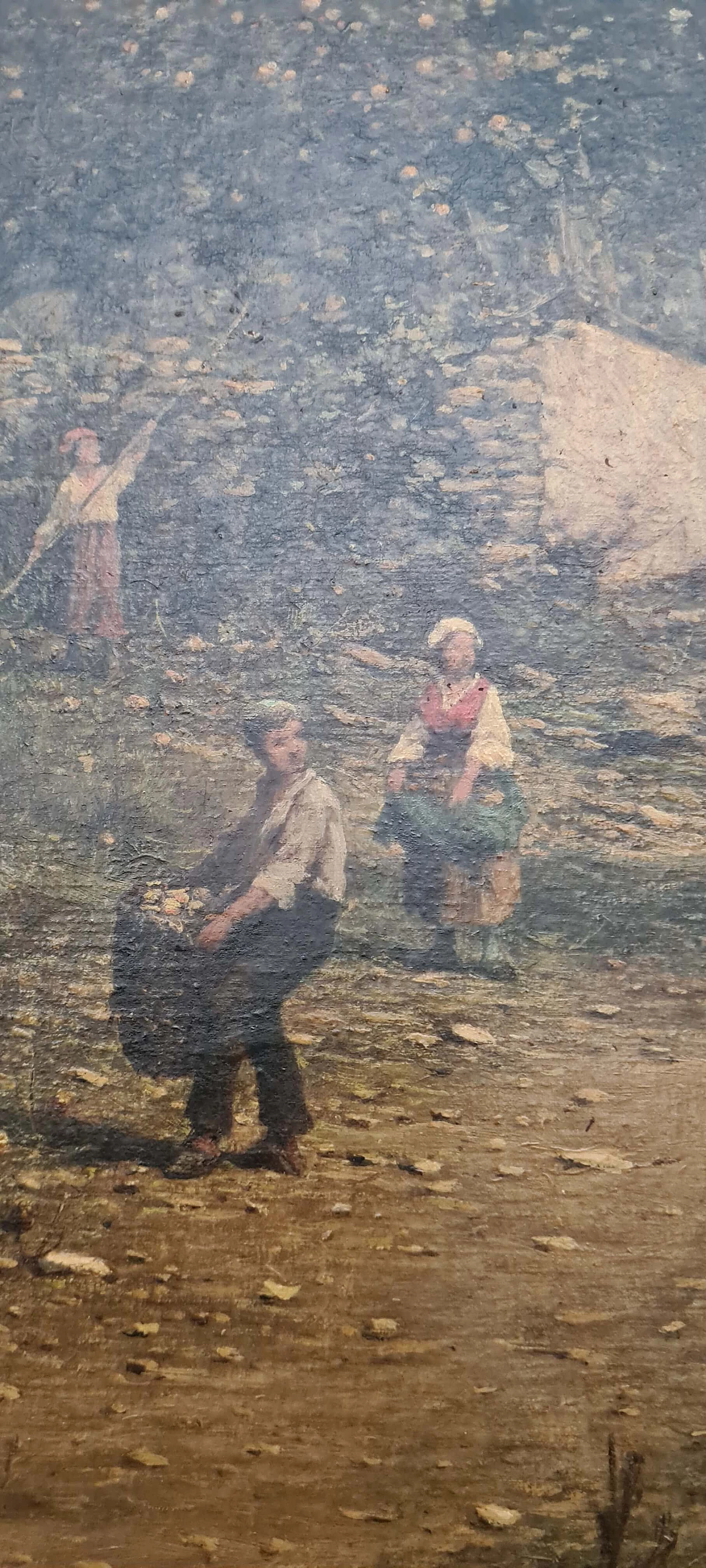 Legat Leon, landscape painting with peasant family, oil on canvas, 19th century 6