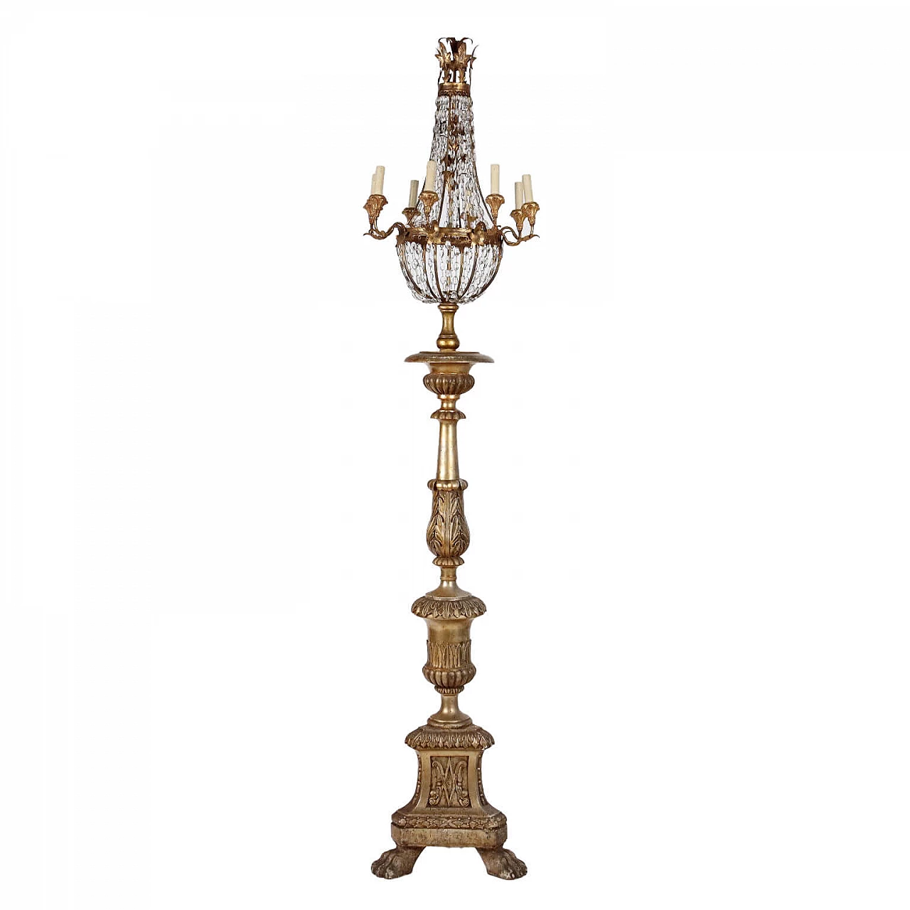 Neoclassical torch in gilded wood, '700 1