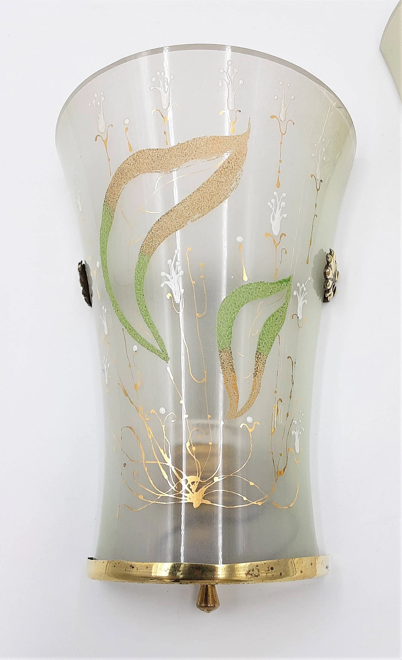 Coppia di applique in vetro decorato a mano Liberty, anni '10 5