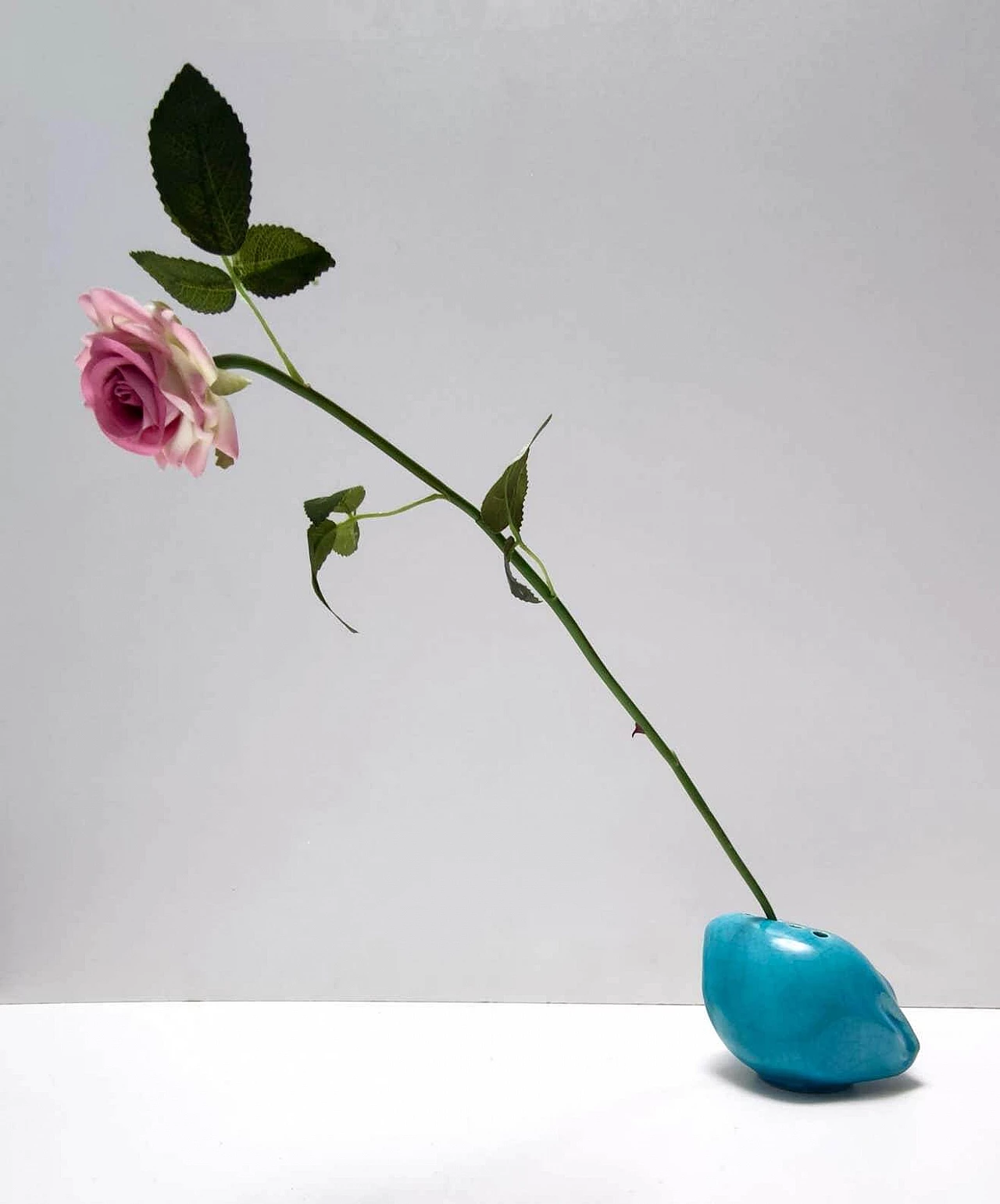 Teal lacquered ceramic vase by Giacomo Onestini for Ernestine Salerno, 1960s 7