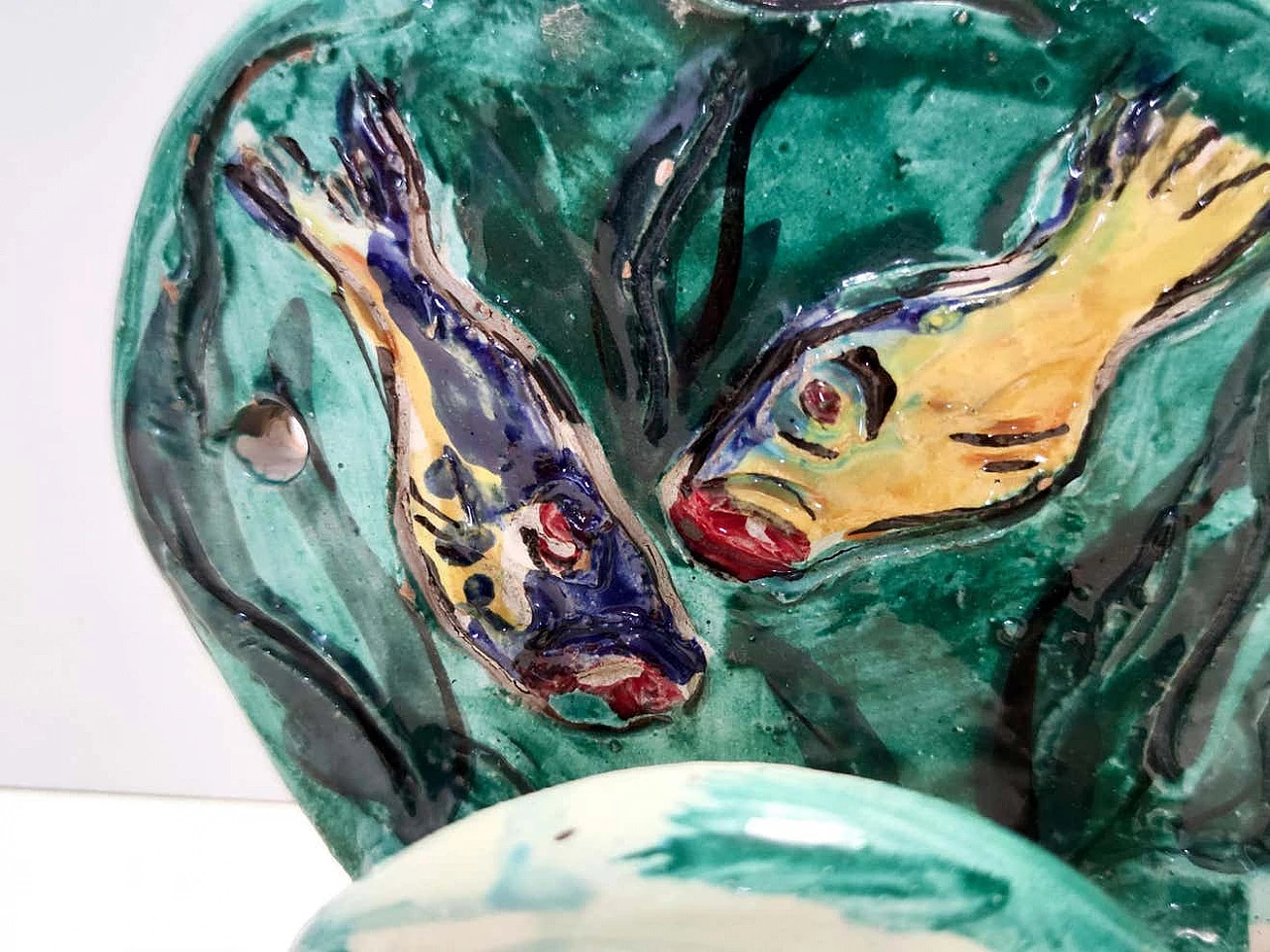 3 Hand-painted ceramic wall hangers, 1950s 4