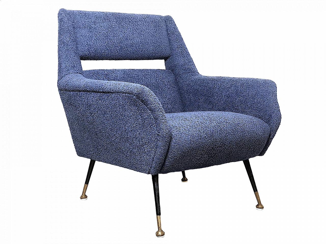 Blue armchair by Gigi Radice for Minotti, 1950s 14