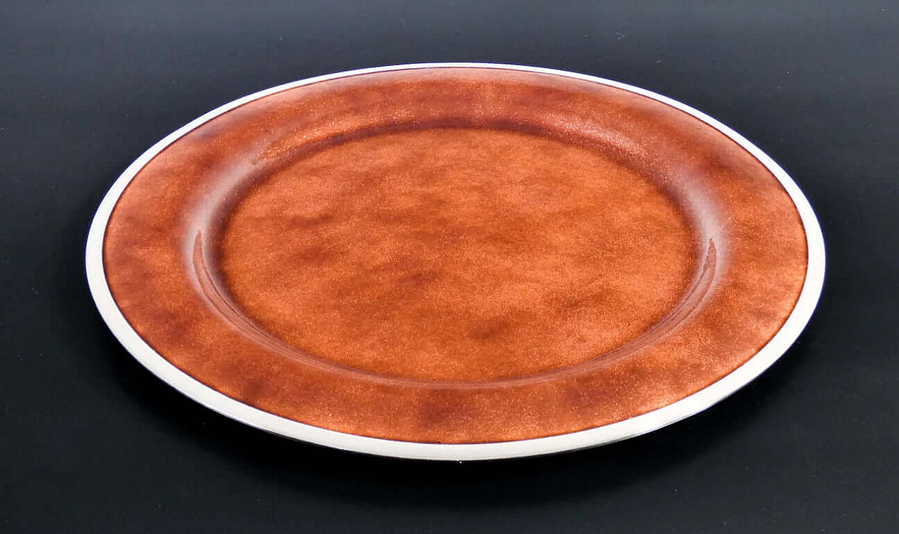 Piatto in rame smaltato  e argento di Mario Marè per Egidio Broggi 2