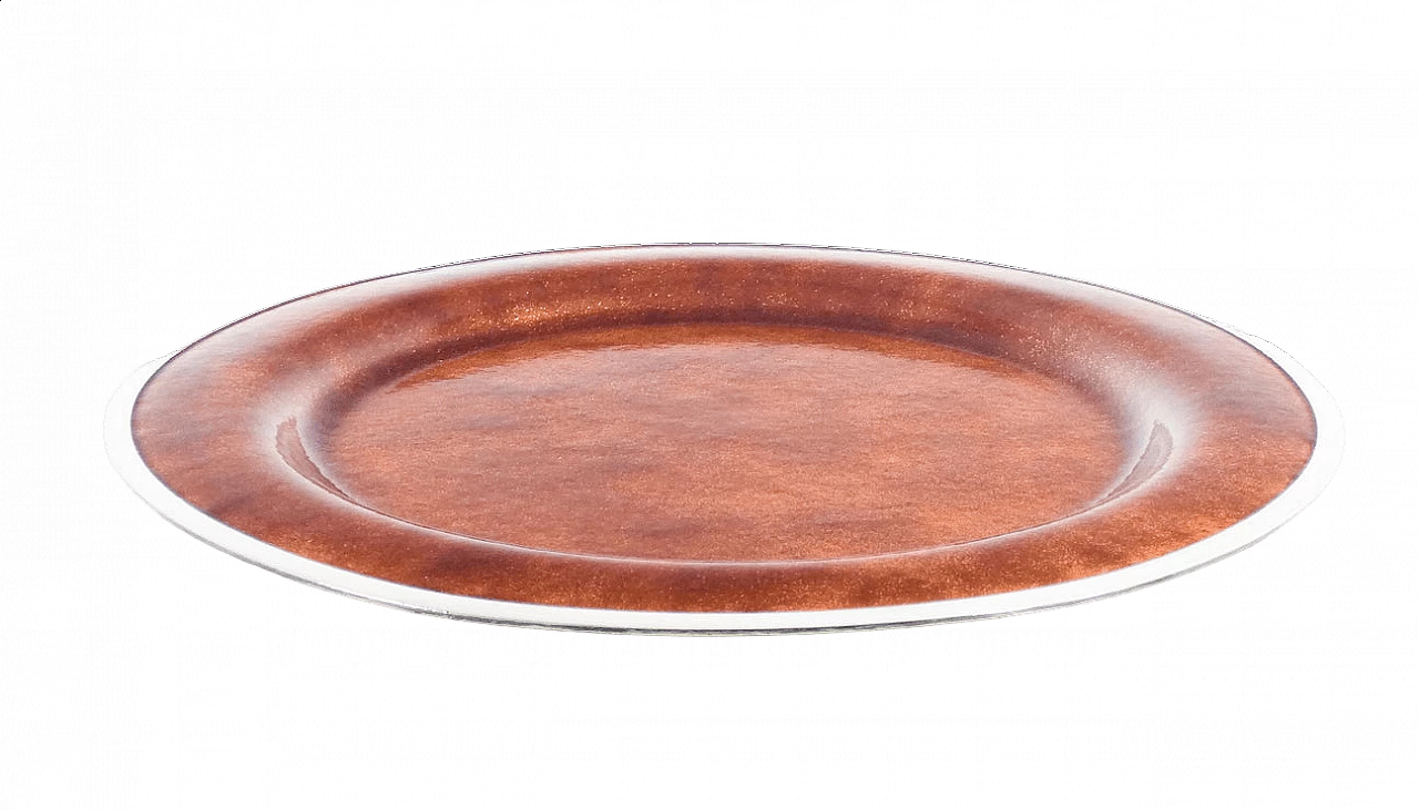 Piatto in rame smaltato  e argento di Mario Marè per Egidio Broggi 7