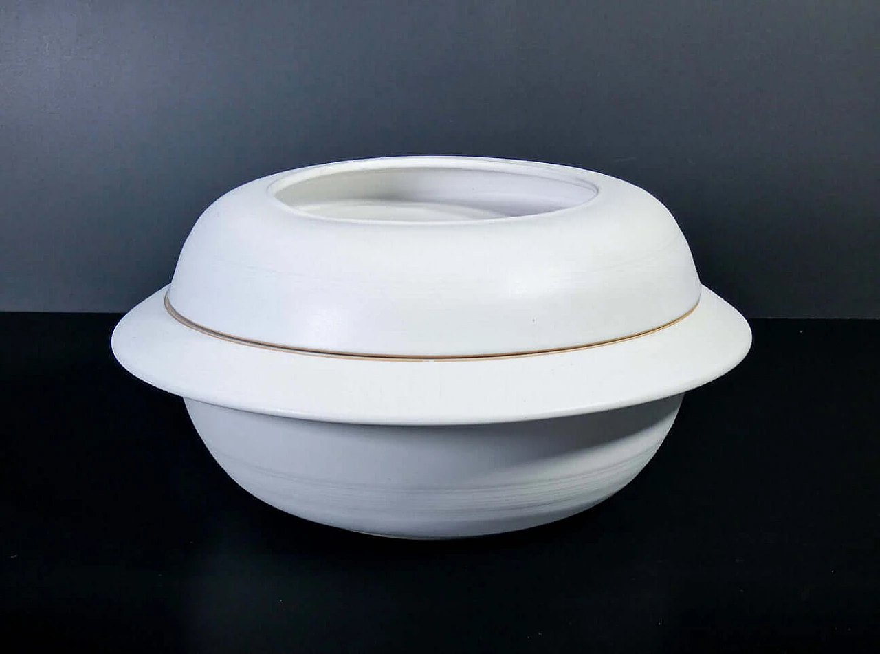 Vaso in ceramica lavorata al tornio di Franco Bucci per Laboratorio Pesaro, anni '60 1