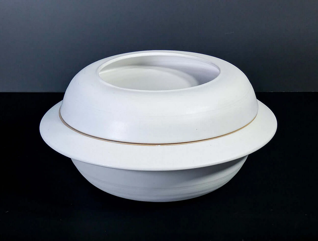 Vaso in ceramica lavorata al tornio di Franco Bucci per Laboratorio Pesaro, anni '60 2