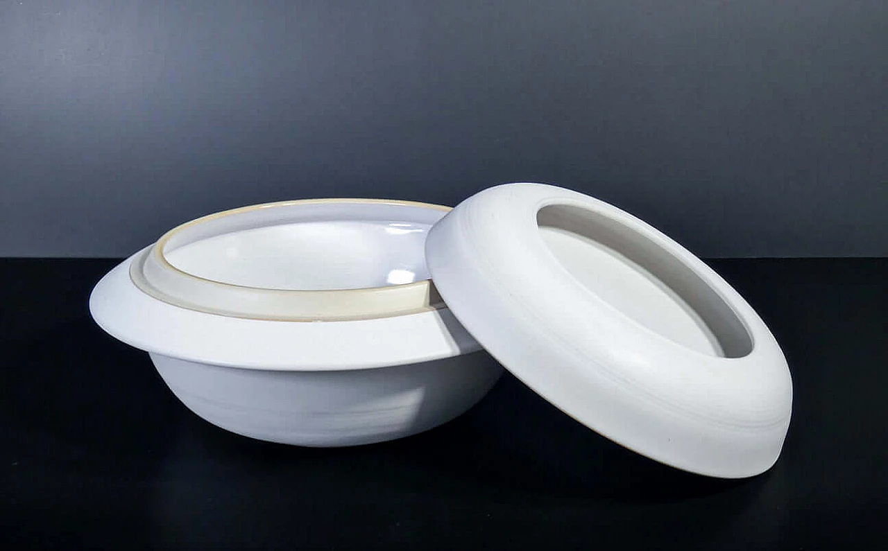 Vaso in ceramica lavorata al tornio di Franco Bucci per Laboratorio Pesaro, anni '60 4