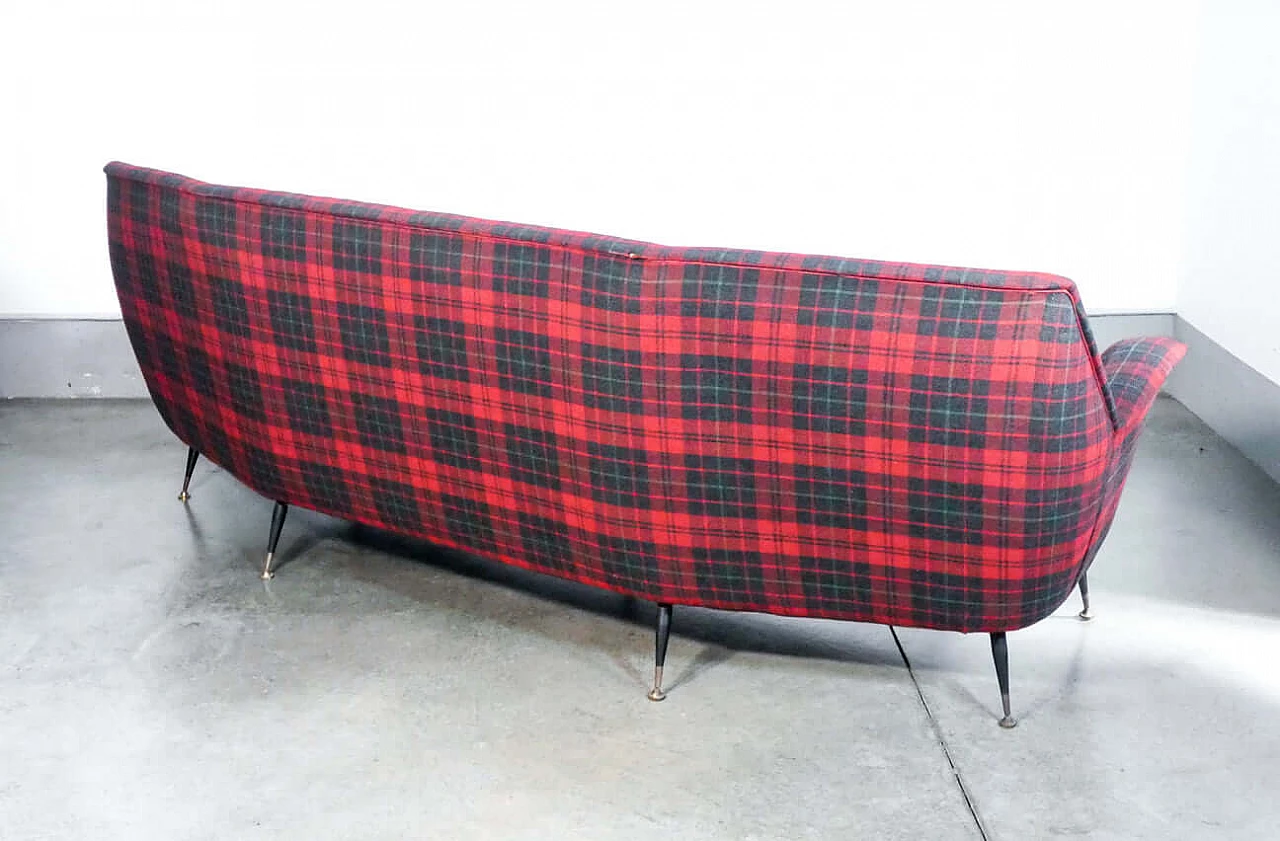 Four-seater curved sofa in the style of Gigi Radice for Minotti, 1960s 8