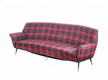 Divano curvo a quattro posti nello stile di Gigi Radice per Minotti, anni '60