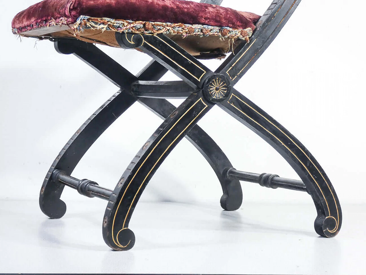 Empire lacquered and painted wood study chair, early 19th century 3