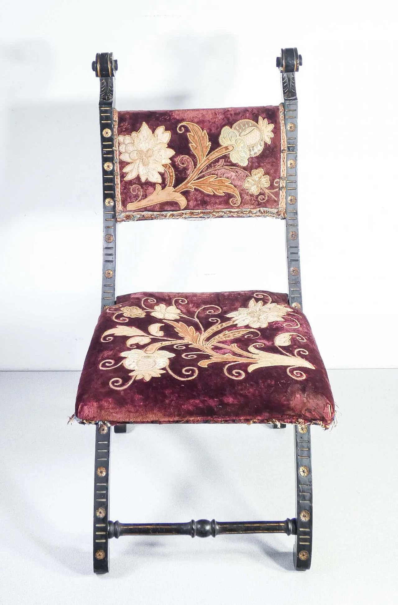 Empire lacquered and painted wood study chair, early 19th century 4