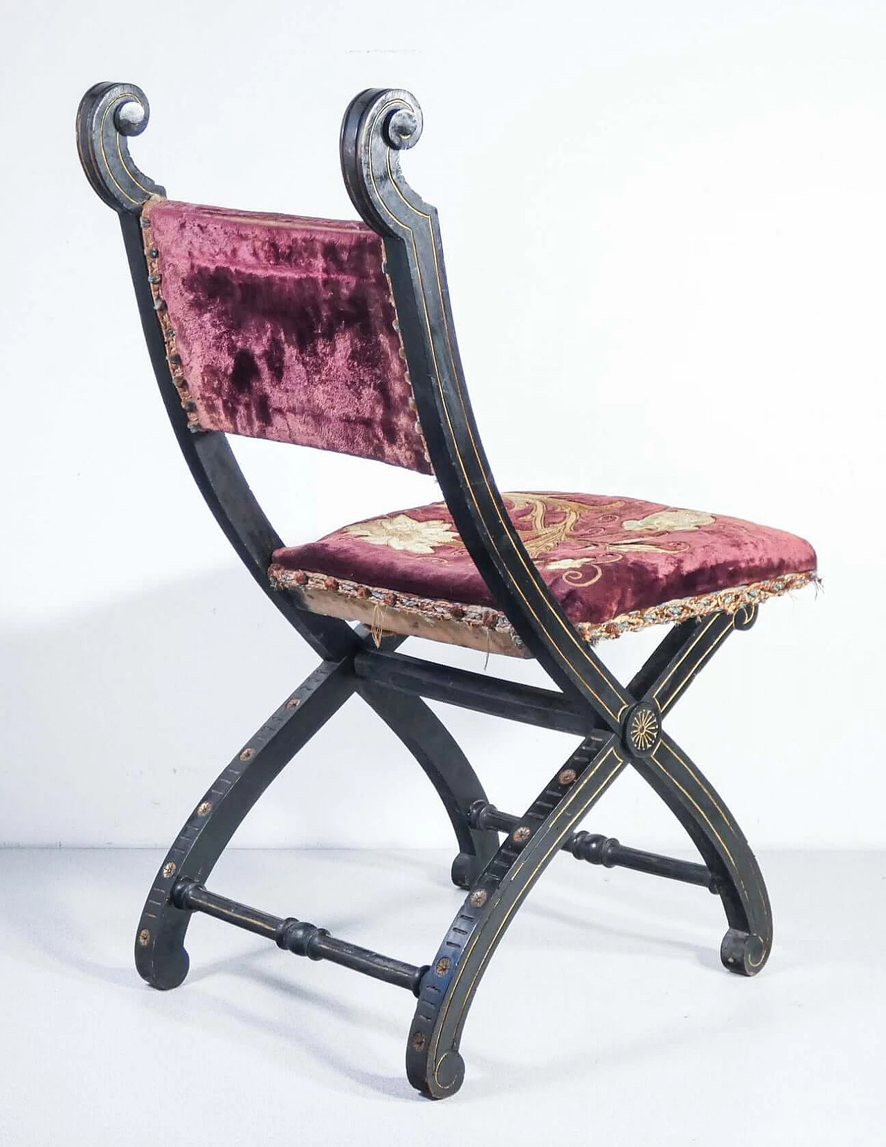 Empire lacquered and painted wood study chair, early 19th century 8