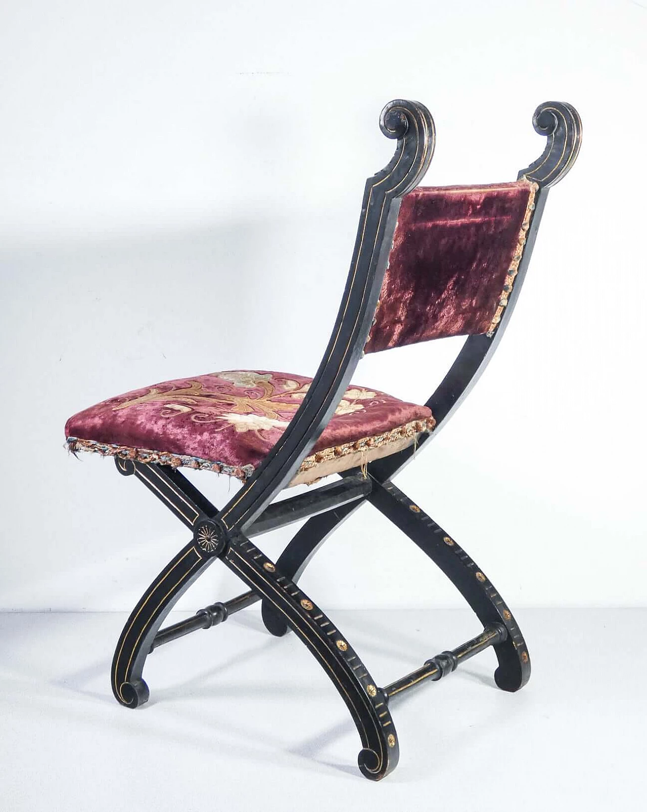 Empire lacquered and painted wood study chair, early 19th century 9