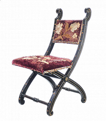 Empire lacquered and painted wood study chair, early 19th century