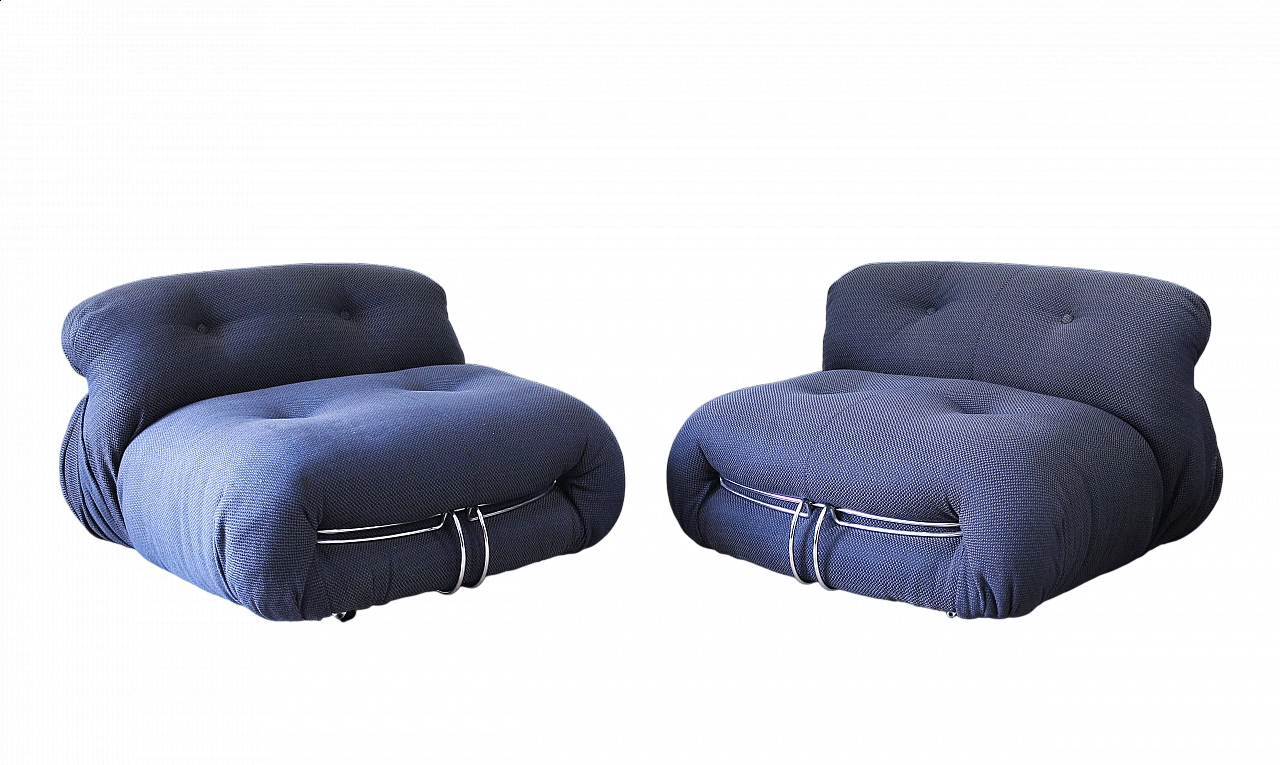 Pair of Soriana armchairs by Afra & Tobia Scarpa for Cassina 6