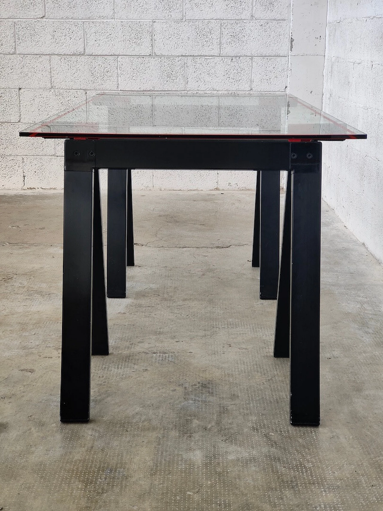 Gaetano table made in glass and metal by Gae Aulenti for Zanotta, 1970s 9