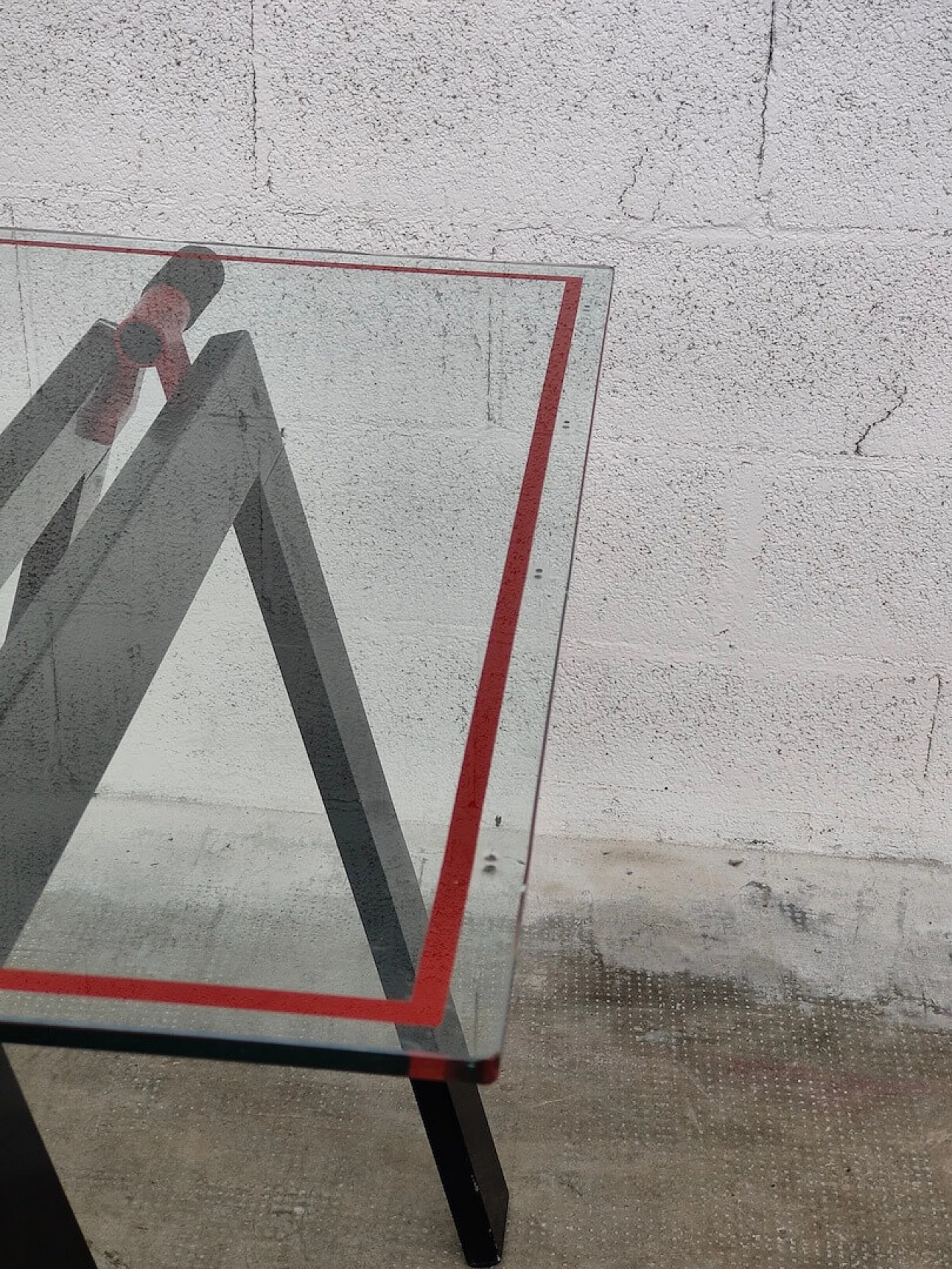 Gaetano table made in glass and metal by Gae Aulenti for Zanotta, 1970s 11