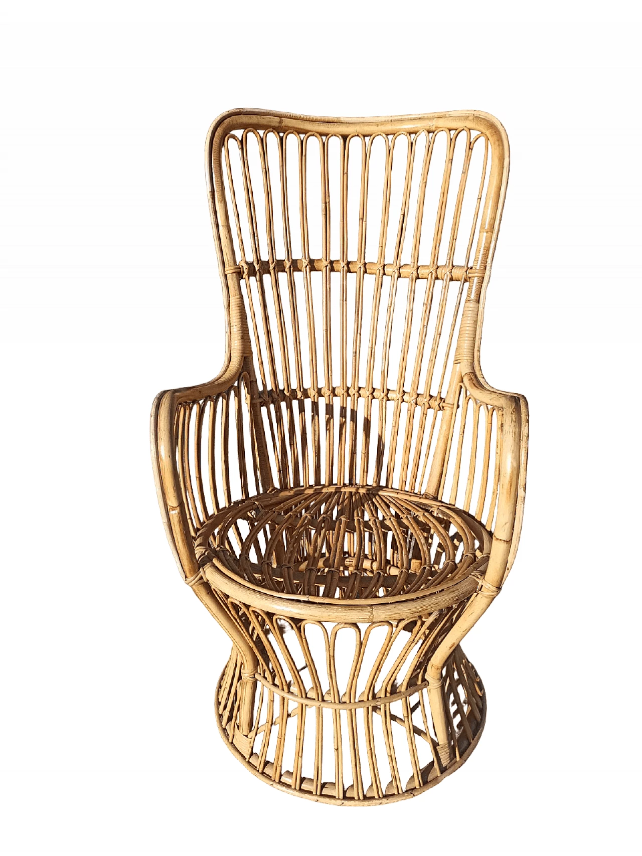 Rattan armchair by Luigi Caccia Dominioni, 1960s 1