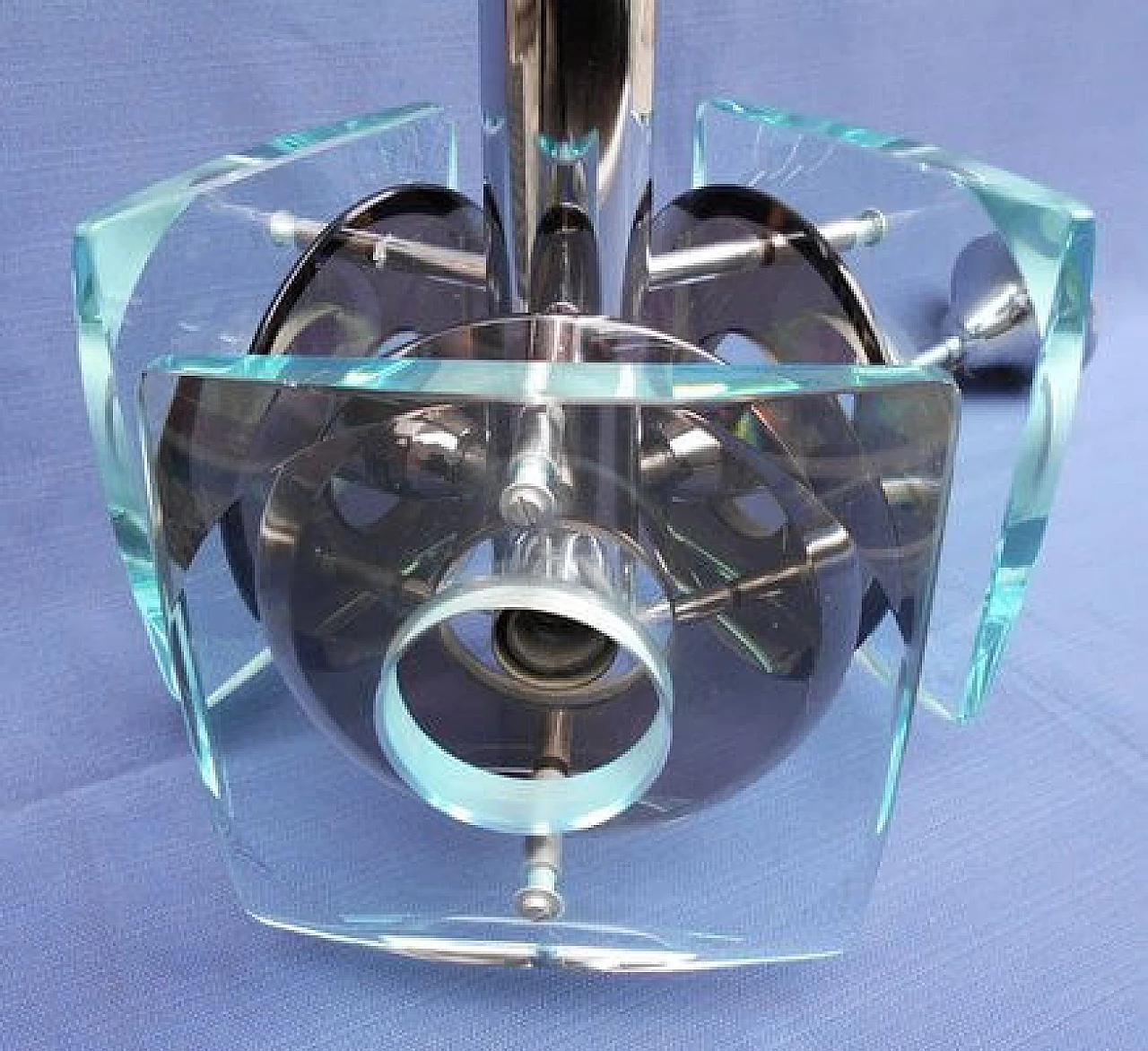 Chandelier in colored crystal attributed to Fontana Arte, 1960s 5