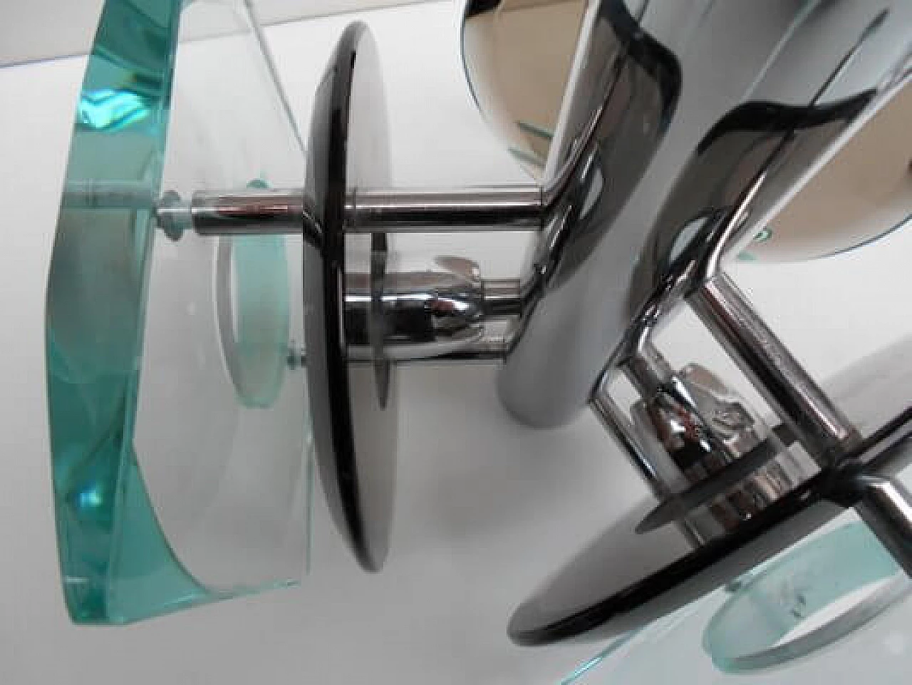 Chandelier in colored crystal attributed to Fontana Arte, 1960s 10