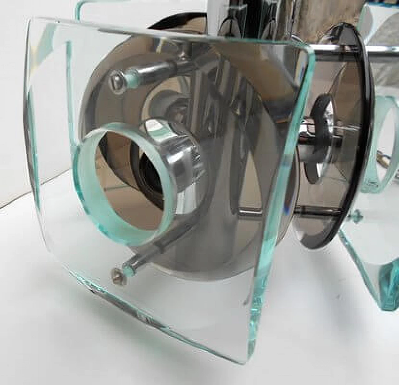 Chandelier in colored crystal attributed to Fontana Arte, 1960s 11