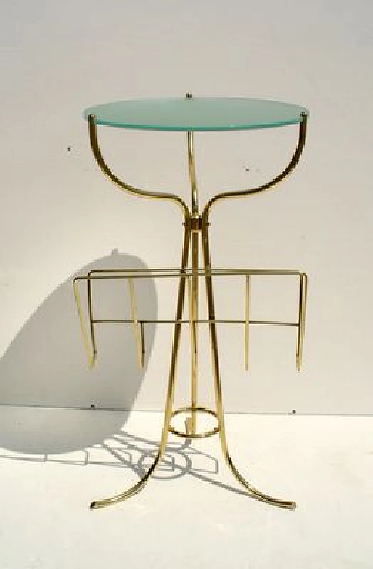 Side table with magazine rack by Cesare Lacca for Fontana Arte, 1950s 1