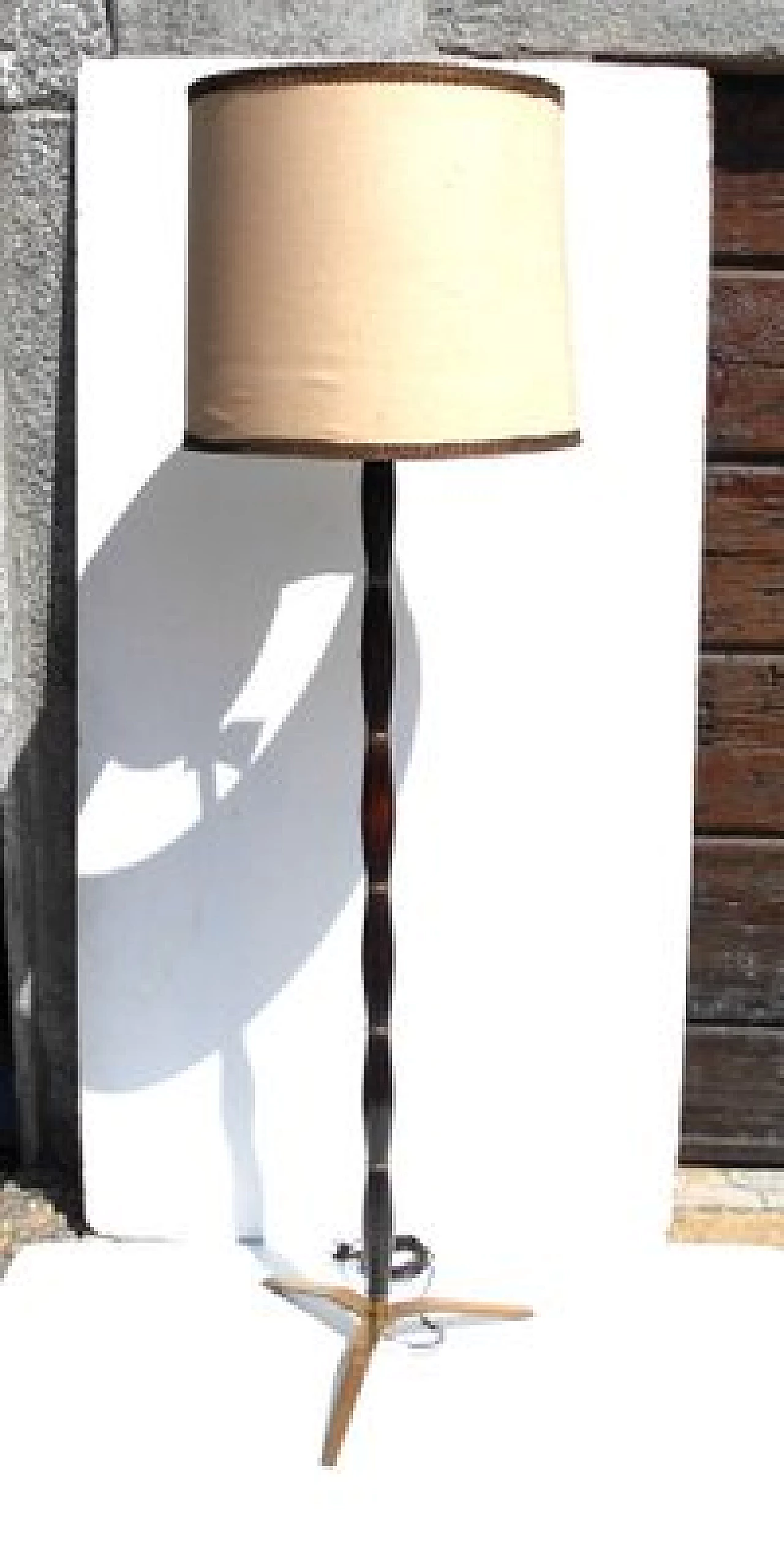 Floor lamp in mahogany and brass by Stilnovo, 1940s 1