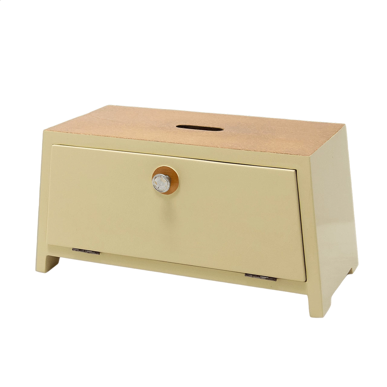 Painted wooden shoe cabinet with chrome-plated handle, 1960s 22