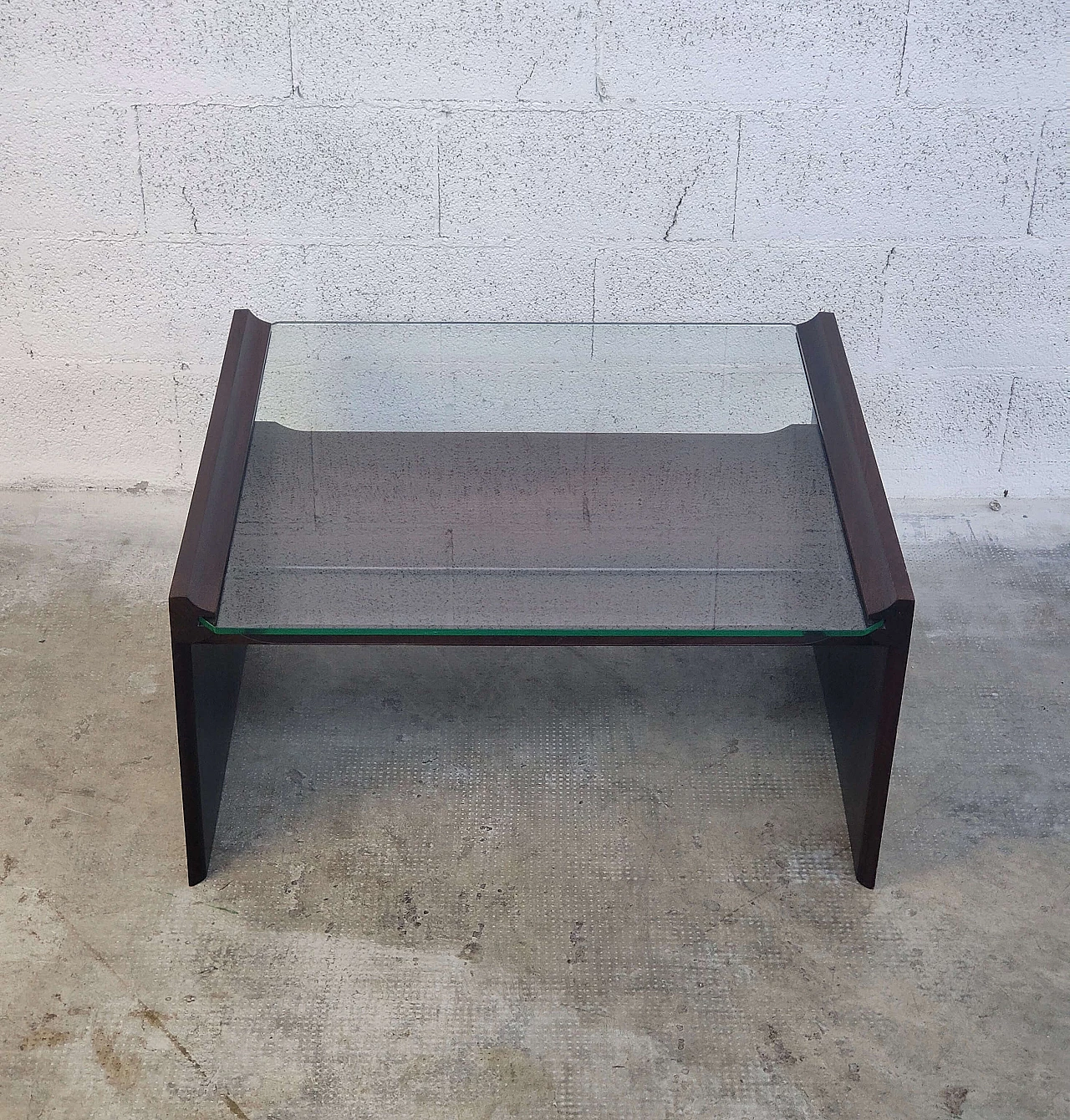 Acca wood and glass coffee table by Kazuhide Takahama for Gavina, 1960s 2