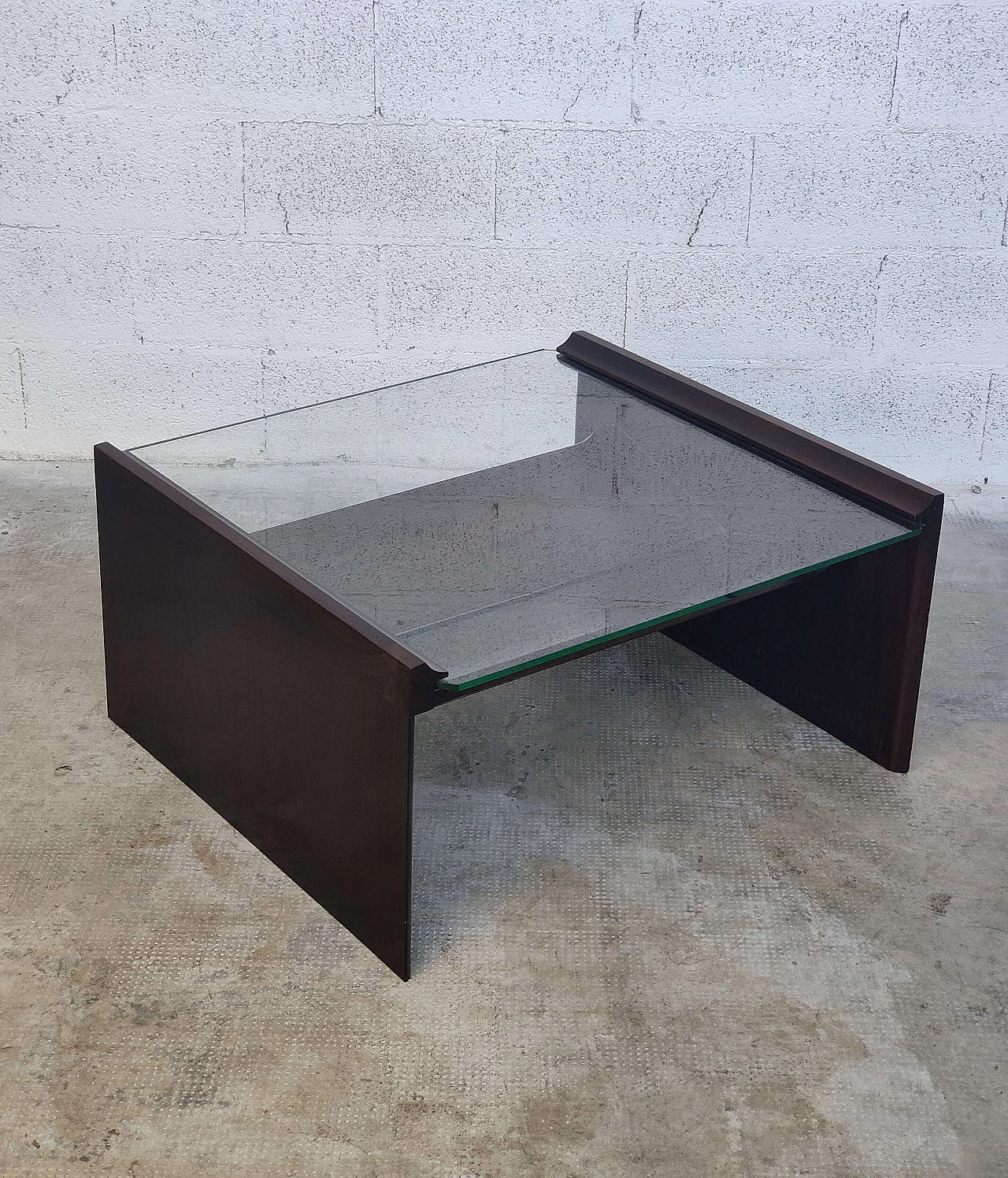 Acca wood and glass coffee table by Kazuhide Takahama for Gavina, 1960s 3