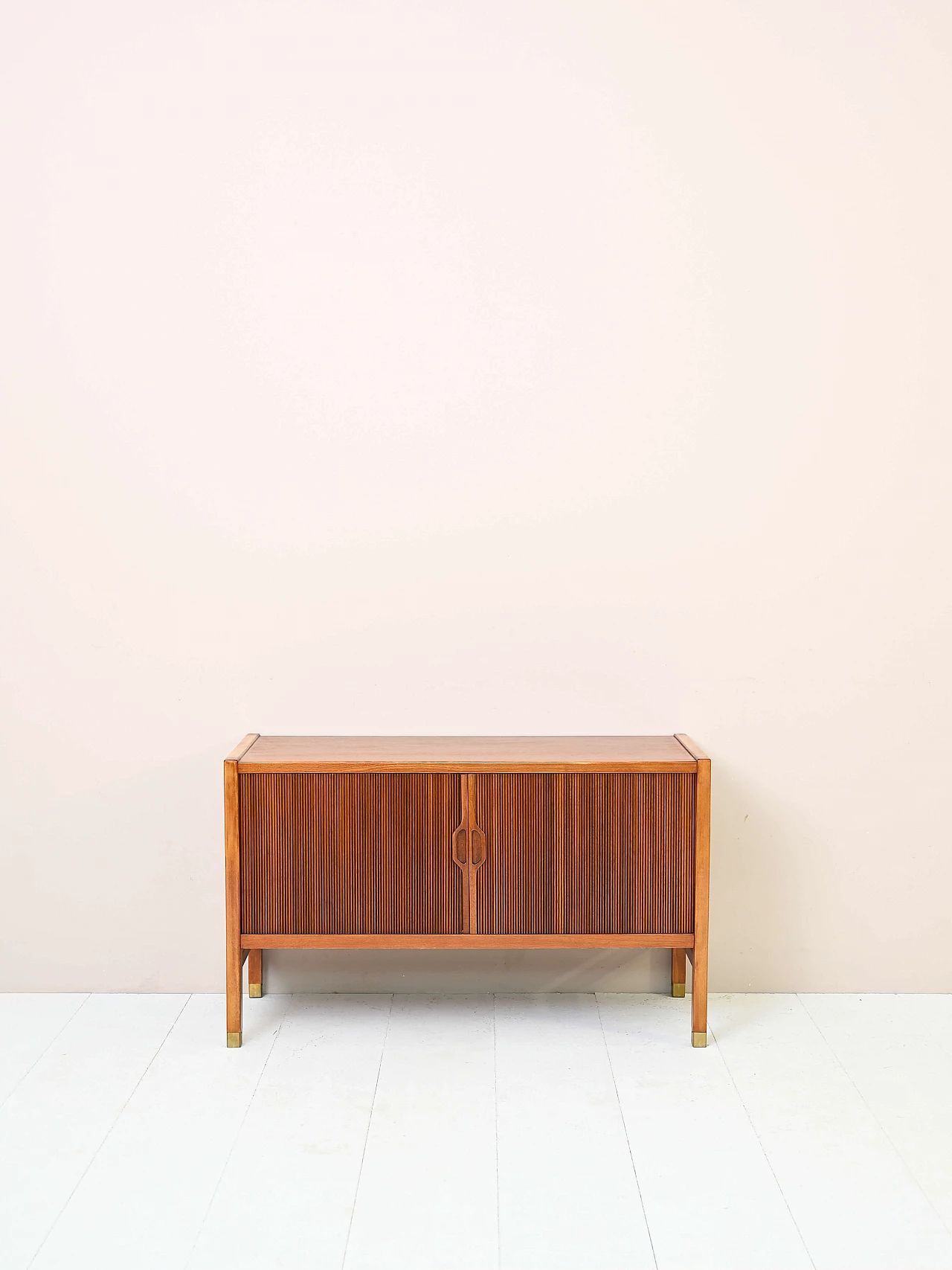 Mobile in teak per giradischi e vinili con ante a scomparsa, anni '50 1