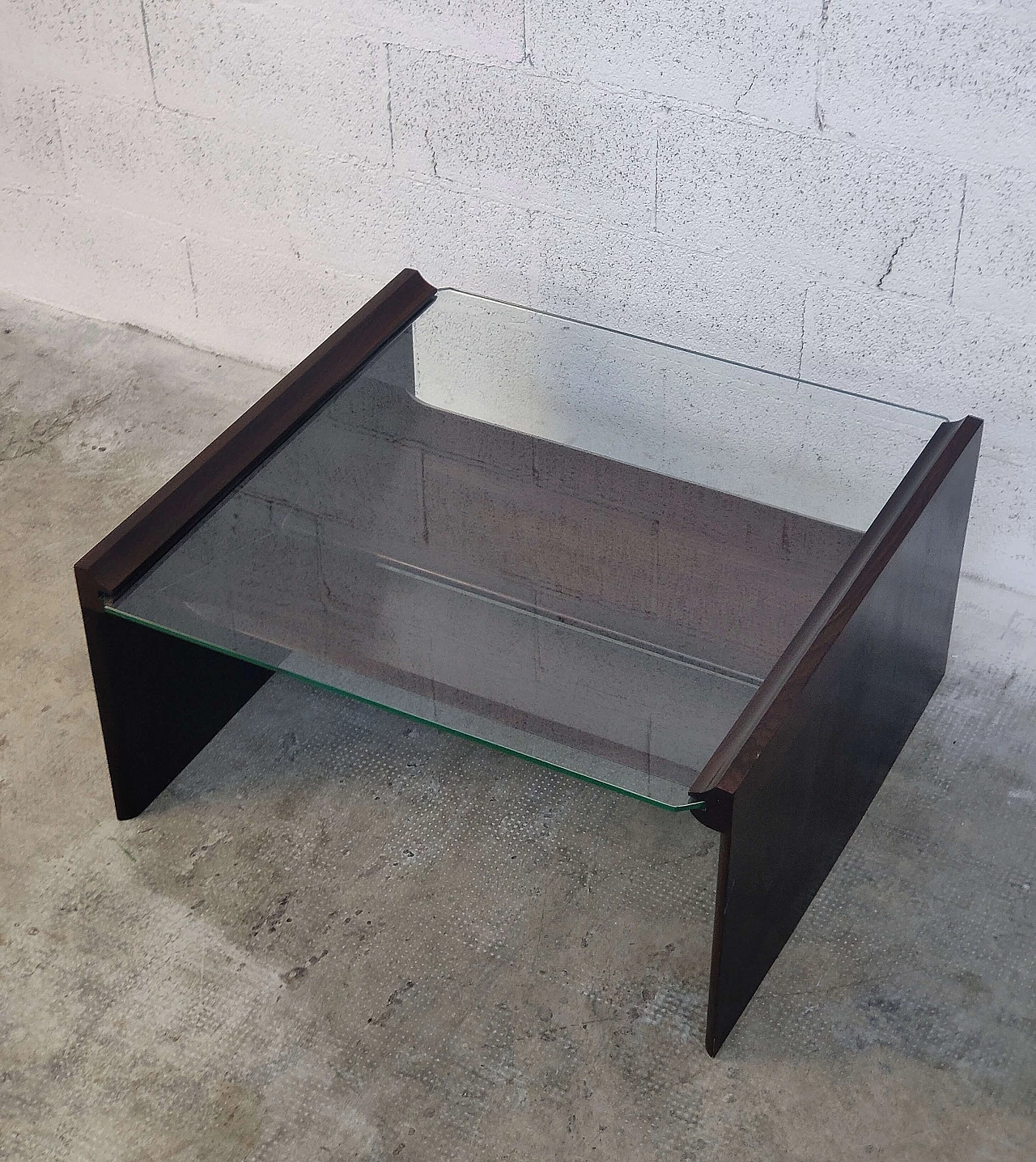 Acca wood and glass coffee table by Kazuhide Takahama for Gavina, 1960s 7