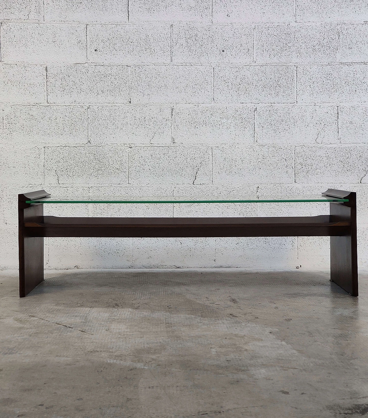 Acca coffee table in wood with glass top by Kazuhide Takahama for Gavina, 1960s 2