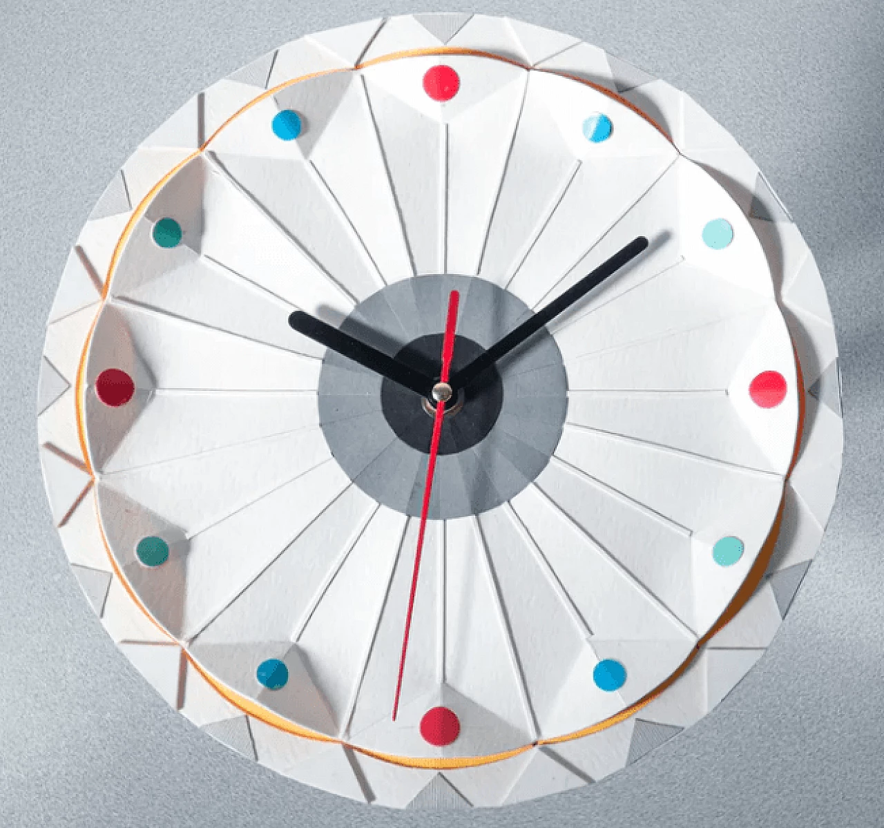 Wall clock in cardboard and plastic by Delcio 1