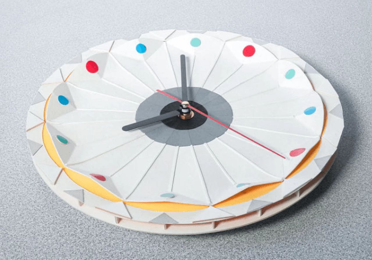 Wall clock in cardboard and plastic by Delcio 2