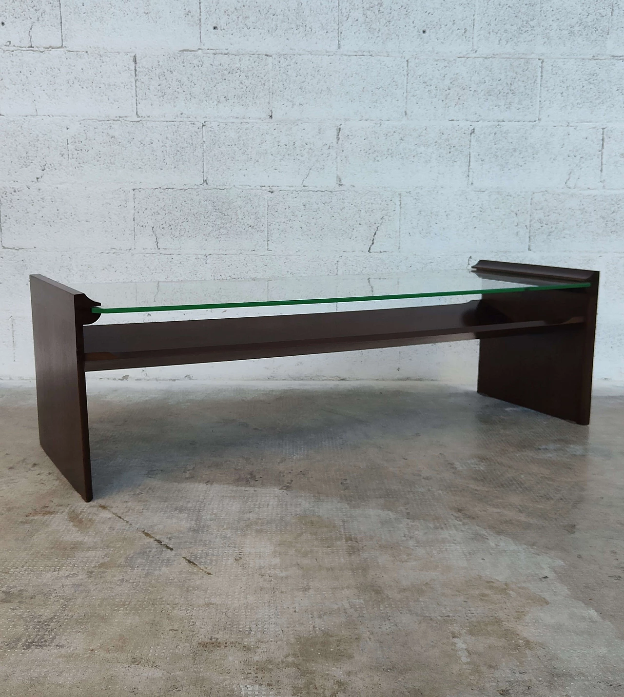 Acca coffee table in wood with glass top by Kazuhide Takahama for Gavina, 1960s 7