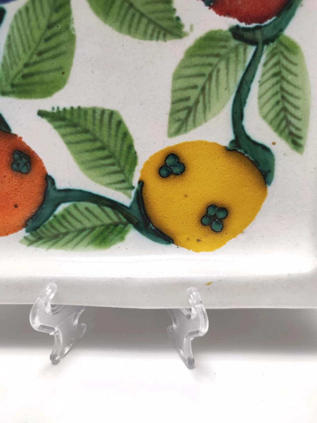 6 Handmade terracotta square plates by De Simone, 1964 6