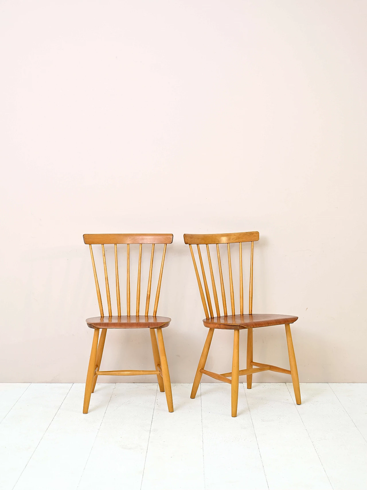 Pair of Pinnstol chairs in wood, 1960s 1