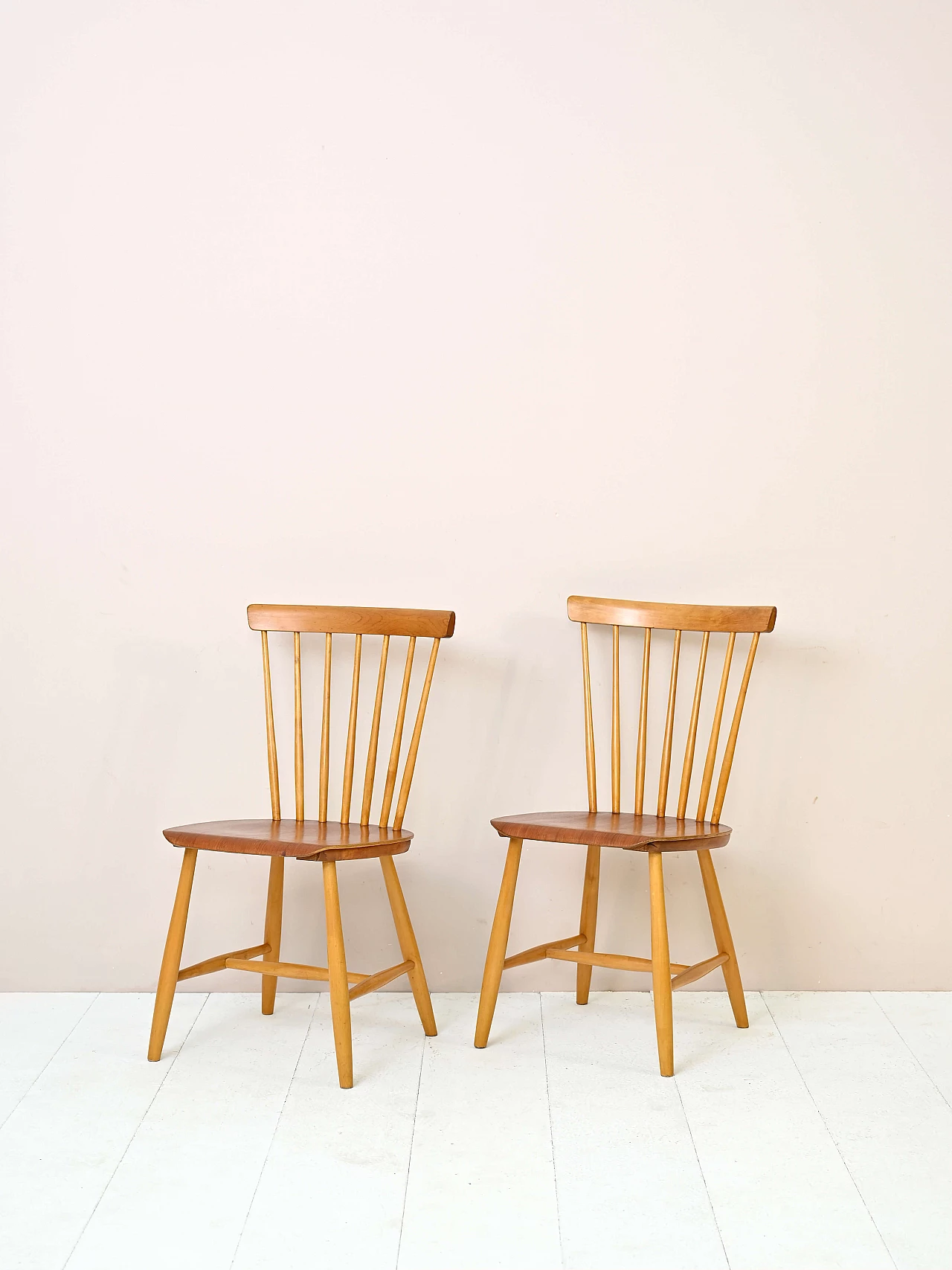 Pair of Pinnstol chairs in wood, 1960s 2